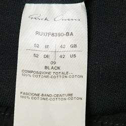 Pre Owned Rick Owens Black Cotton Knit Mastodon Cargo Pants XL