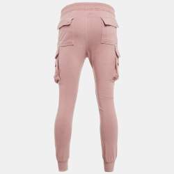 Pre Owned Rick Owens Pink Cotton Knit Mastodon Cargo Pants M