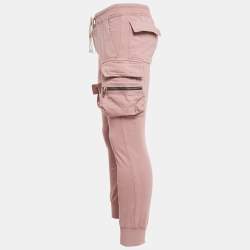 Pre Owned Rick Owens Pink Cotton Knit Mastodon Cargo Pants M