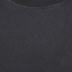 Pre Owned Rick Owens Black Applique Detail Cotton Knit Oversized T-Shirt M