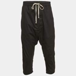 Rick Owens Black Cotton Drop-Crotch Pants M