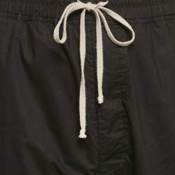 Rick Owens Black Cotton Drop-Crotch Pants M