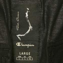 Pre Owned بنطلون حريم رياضي ريك أوينز إكس تشامبيونز قطني أسود مقاس كبير - لارج