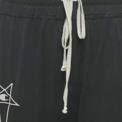 Pre Owned بنطلون حريم رياضي ريك أوينز إكس تشامبيونز قطني أسود مقاس كبير - لارج