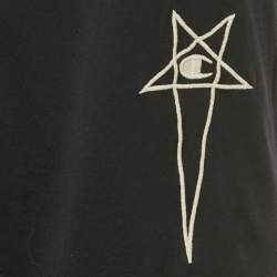 مملوكة مسبقًا تي شيرت ريك اوينز و تشامبيون بشعار مطرز أسود حجم متوسط