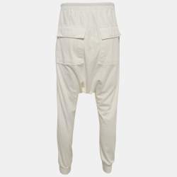 مملوكة مسبقًا Rick Owens White Cotton Knit DRKSHDW Drawstring Pants S