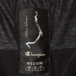 Pre Owned Rick Owens x Champion Black Cotton Drawstring Prisoner Sweatpants M