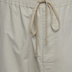Pre Owned Rick Owens Grey Coated Linen Blend Cropped Sarouel Pants XXL