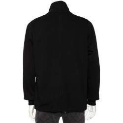 Rick Owens Black Knit Funnel Neck Detailed Oversized Jumper S