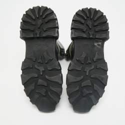 Rick Owens Black Leather Tractor Dunk Boots Size 41