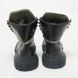 Rick Owens Black Leather Tractor Dunk Boots Size 41