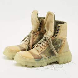 Rick Owens Green Rubber Tractor Dunk Boots Size 41