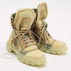 Rick Owens Green Rubber Tractor Dunk Boots Size 41