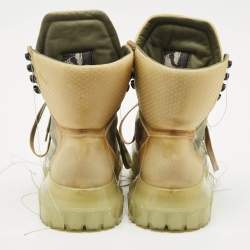 Rick Owens Green Rubber Tractor Dunk Boots Size 41