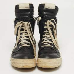 Pre Owned حذاء رياضي ريك أوينز جيو باسكت جلد أسود مقاس 41