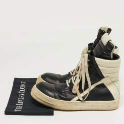 Pre Owned حذاء رياضي ريك أوينز جيو باسكت جلد أسود مقاس 41