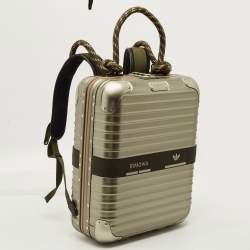 Pre Owned Rimowa x Adidas Metallic Beige Aluminium NMD Backpack