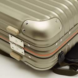 Pre Owned Rimowa x Adidas Metallic Beige Aluminium NMD Backpack