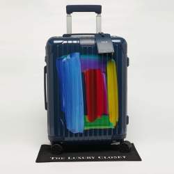 Pre Owned حقيبة سفر ريموا x بتوليمي مان زرقاء منتصف الليل بولي كربونات كابينة الأساسية