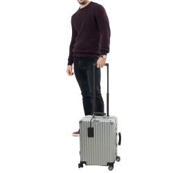 Pre Owned Rimowa x Fendi Grey FF Aluminium Trolley Cabin Suitcase