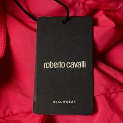 Roberto Cavalli Beachwear Fucsia Pink Logo Printed Swim Shorts S