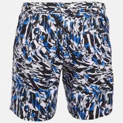 Pre Owned شورت روبيرتو كافالي بيتشوير مطبوع أزرق مقاس متوسط - ميديم