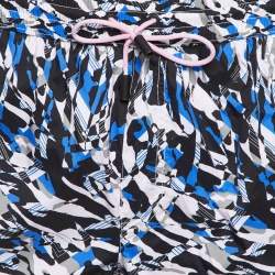 Pre Owned شورت روبيرتو كافالي بيتشوير مطبوع أزرق مقاس متوسط - ميديم