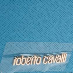 Pre Owned Roberto Cavalli Turquoise Leather Card Holder