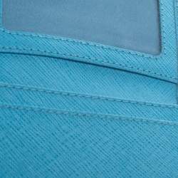 Pre Owned Roberto Cavalli Turquoise Leather Card Holder