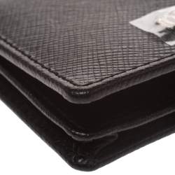 Pre Owned Roberto Cavalli Black Leather Card Holder