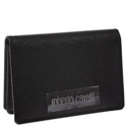 Pre Owned Roberto Cavalli Black Leather Card Holder