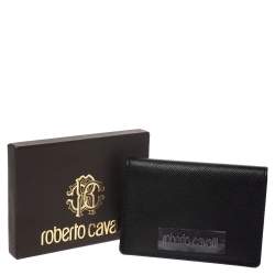 Pre Owned Roberto Cavalli Black Leather Card Holder