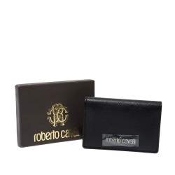 Pre Owned Roberto Cavalli Black Leather Card Holder