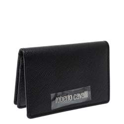 Pre Owned Roberto Cavalli Black Leather Card Holder