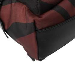 Roberto Cavalli Maroon/Black Zebra Print Fabric and Leather Mini Backpack