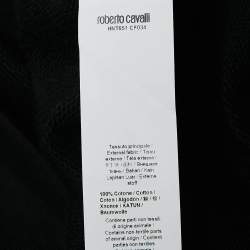 Pre Owned Roberto Cavalli Black Logo Print Cotton Knit Sweater L