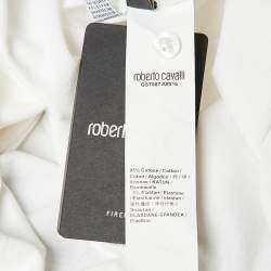 Roberto Cavalli White Cotton Pique Polo T-Shirt S