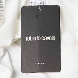 Roberto Cavalli White Cotton Pique Polo T-Shirt S