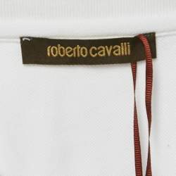 Roberto Cavalli White Pique Cotton Polo T-Shirt XXL