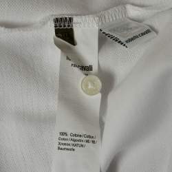 Roberto Cavalli White Pique Cotton Polo T-Shirt XXL