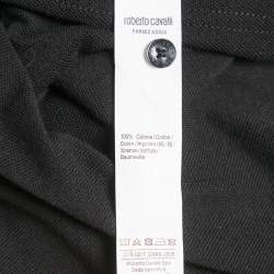 Roberto Cavalli Black Logo Embroidered Pique Polo T-Shirt M