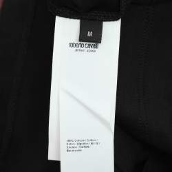 Robert Cavalli Black Jersey Logo Print T-Shirt M