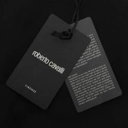 Robert Cavalli Black Jersey Logo Print T-Shirt M
