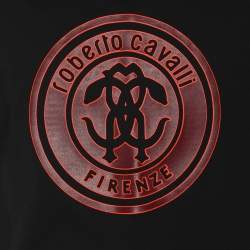 Robert Cavalli Black Jersey Logo Print T-Shirt M