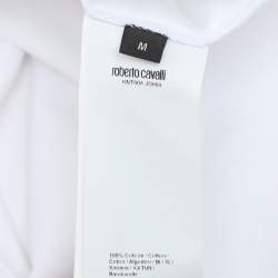 Robert Cavalli White Jersey Logo Print T-Shirt M