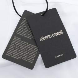 Robert Cavalli White Jersey Logo Print T-Shirt M