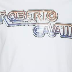 Robert Cavalli White Jersey Logo Print T-Shirt M
