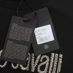 Pre Owned Robert Cavalli Black Jersey Logo T-Shirt XL