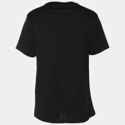 Pre Owned Robert Cavalli Black Jersey Logo T-Shirt XL
