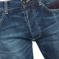 Pre Owned Roberto Cavalli Blue Denim Straight Fit Jeans L